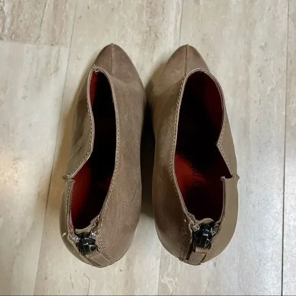 Leather Luxury Rebel Sora Wedge Ankle Booties 408 Women’s Designer Edgy - Picture 6 of 12